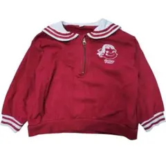 apres les cours ペコちゃん ハーフジップ トレーナー 100 赤