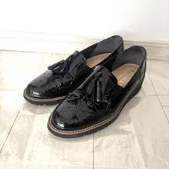 【美品】 DIANA タッセルローファー 23.5 ブラック 厚底