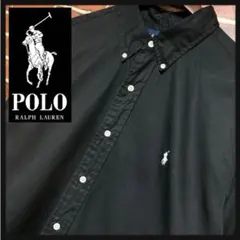 polo★ラルフローレン★ボタンダウン★刺繍★ビッグシルエット★ドレスシャツXL