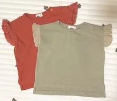 PAIR MANON 80㎝ 袖フリルカットソー　トップス2枚セット