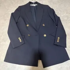 PLST ネイビー ダブルブレスト テーラードジャケット Sサイズ