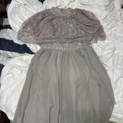 グレー レーストップス パーティードレス オーケージョンドレス