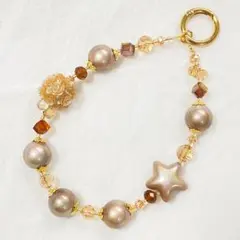 ビーズストラップ/キーホルダー　バッグチャーム ハンドメイドNO.506