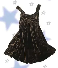 Y2K フェアリー グランジ 古着 ベロア ミニ ワンピース チュニック