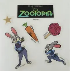 ズートピア 貼ってはがせる　フレークシール　６枚セット　ジュディ　にんじん