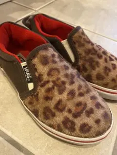 VANS スニーカー　スリッポン　20cm レオパード　ヒョウ柄　ハラコ