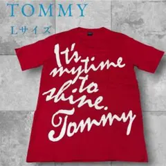 【極美品】TOMMY ロゴプリント Tシャツ レッド Lサイズのサムネイル