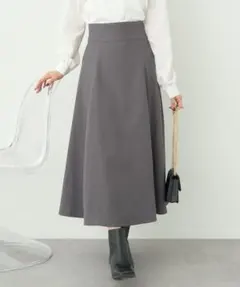 earth レースアップフレアスカート グレー