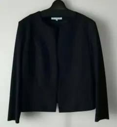 美品☆ 23区 ノーカラージャケット 七分袖 ネイビー