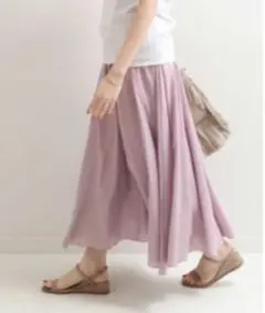 Noble フレアスカート ゴムウエスト　ベイクルーズ