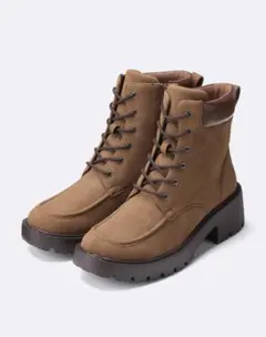 GU ボリュームソールレースアップブーツ ブラウン スエード ブーツ