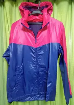 フード付きウィンドブレーカー ピンクネイビー