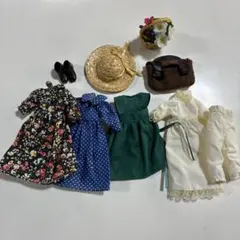 ドール用衣装セット ドレス 小物 帽子 バッグ 靴　赤毛のアンのサムネイル