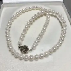本真珠✨パールネックレス　silverあこやパール