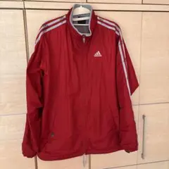 adidas 赤 ナイロンジャケット ジップアップ