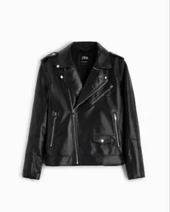 ZARA ブラック ダブルライダースジャケット