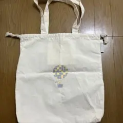 カルディ　巾着トートバッグ　オフホワイト　マチありのサムネイル
