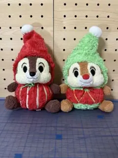 ディズニーストア　チップとデール　クリスマス　ぬいぐるみ