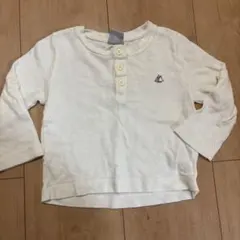 プチバトー　オフホワイト　長袖　ロンT 女の子　男の子　18m 81cm