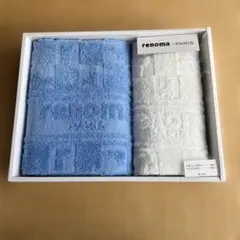 renoma タオルセット 青 白 2枚