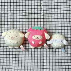 《匿名配送》3点　フルーツきぐるみマスコット　いちご　ポムポムプリン　サンリオ