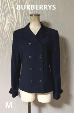 お値下げ‼️BURBERRYS バーバリー　紺ブレ　ダブル　黒ボタン　ウール