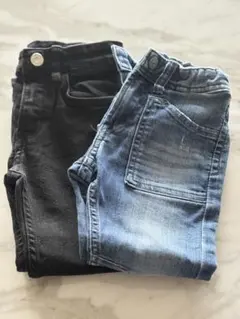 H&M 黒と青のデニム2着セット