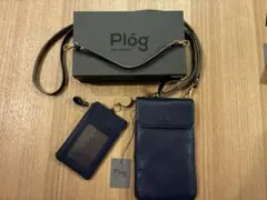 【超便利】ネイビー レザー スマホショルダーバッグ