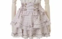 リズリサ　LIZLISA はしごリボンギンガムティアードスカパン お値下げ可