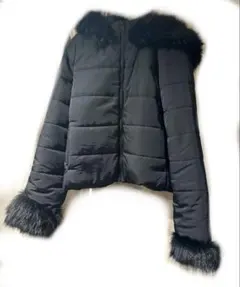 ベルト付きファー中綿ダウンジャケット[kd36]GRL