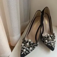 【美品】　ビジューヒール