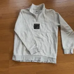 adidas グレー ハーフジップ トレーナー M