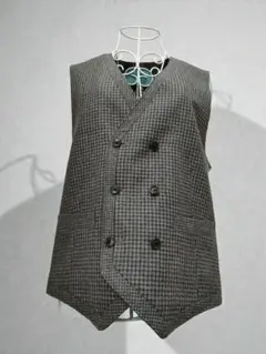新品 ランバンコレクション 44000円 比翼ボタン グレンチェックベスト XL 2026年最新】LANVIN COLLECTION 柄・デザイン：チェック メンズ ベスト
