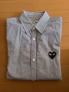 PLAY ストライプ 長袖シャツ ハート刺繍のサムネイル