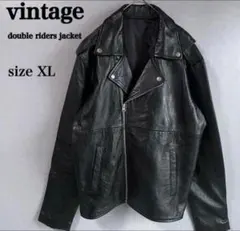 美品 ヴィンテージ ダブルライダースジャケット レザージャケット XL