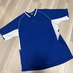 asics 青 半袖 ユニフォーム Lサイズ