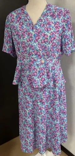 remalon レマロン セットアップ シャツジャケット スカート総柄 花柄