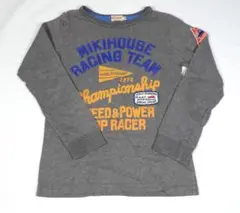 MIKIHOUSE 綿100 長袖カットソー140　ロゴ・ワッペン付き