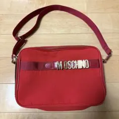 MOSCHINO モスキーノ　ショルダーバッグ　ロゴ入り　レッド