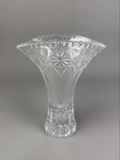 HOYA CRYSTAL ホヤクリスタル 花瓶 クリスタルガラス 置物 花柄