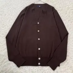 シンプリシテ オーバーサイズ カーディガン ウール100 ブラウン 冷房対策