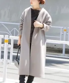 ジャーナルスタンダード　スーパー140ビーバーVネックコート　ロング