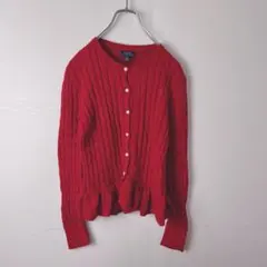 美品　ポロラルフローレン　キッズ　ケーブル編み　カーディガン　フリル　150