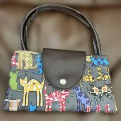 折り畳める動物柄カラフルトートバッグ又はエコバッグ