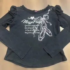 Mezzo Piano 黒 長袖カットソー M(150)