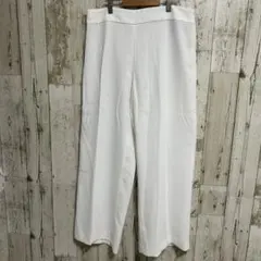 ZARA ザラ　スラックス　パンツ　タックパンツ　ホワイト　白パン　無地　L
