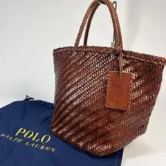 希少　Ralph Lauren トートバッグ　レザー　編み込み　カゴバッグ