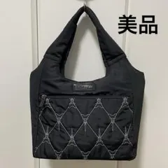 FAUCHON Paris エッフェル塔刺繍 ブラックハンドバッグ