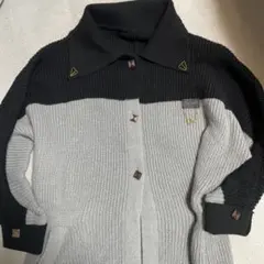 Pinnacle リブ編みカーディガン ブラック/グレー