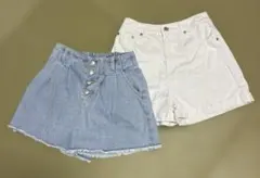 デニムショートパンツ　2点セットのサムネイル